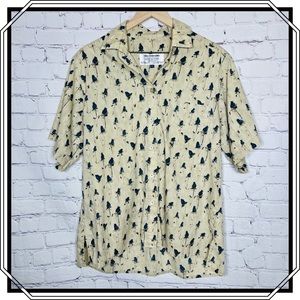 80s Tilley Endurables Liberty of London Short Sleeve Button Down Size La…